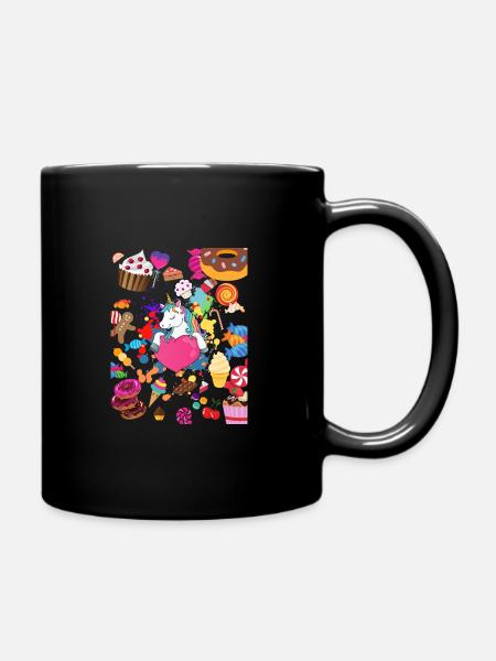 Einhorn design für Mädchen - Tasse einfarbig - Schwarz