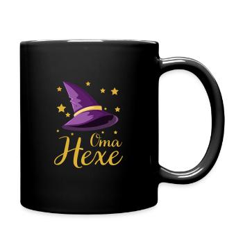 Oma Hexe Geschenk Familie - Tasse einfarbig - Schwarz - Rechts