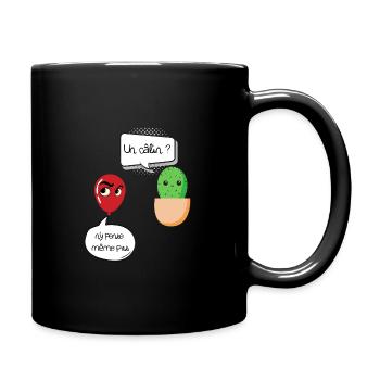 câlin idée cadeau humour, dessin marrant - Mug uni - noir - Droite