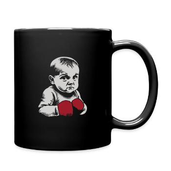 Der Babyboxer - Tasse einfarbig - Schwarz - Rechts