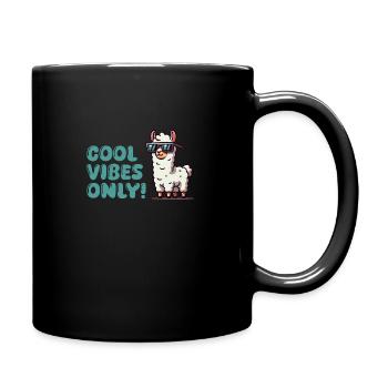 lama sonnenbrille cool - Tasse einfarbig - Schwarz - Rechts