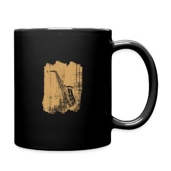 saxophone - Full Colour Mug - black - Right