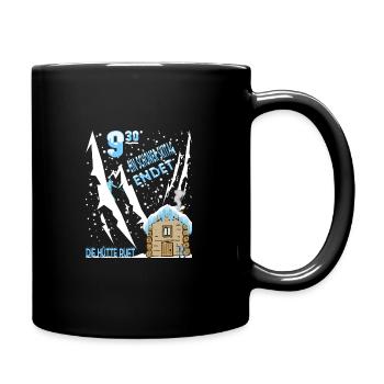 A nice day of skiing comes to an end the hut calls - Full Colour Mug - black - Right