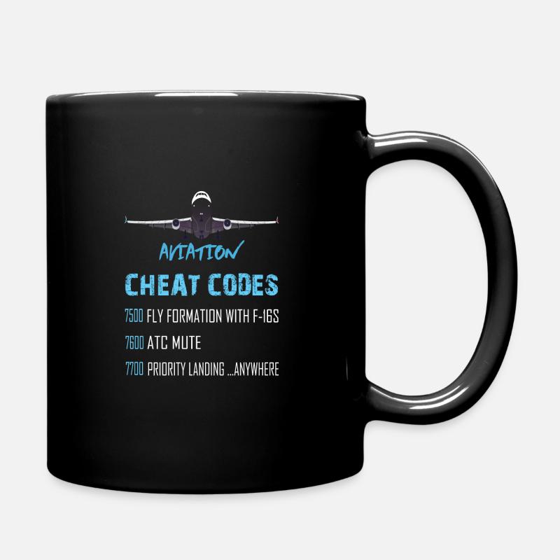 Aviation cheat codes - Full Colour Mug - black