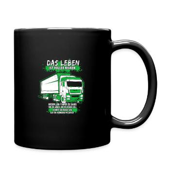 LKW-Fahrer Trucker Fernfahrer Brummi Fahrer - Tasse einfarbig - Schwarz - Rechts