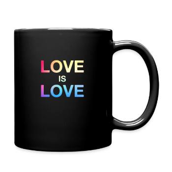 LGBTQ Gay Lesbian Bi Queer Trans CSD - Full Colour Mug - black - Right