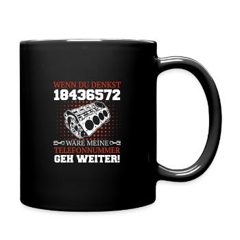 V8 Motor 8 Zylinder Hubraum Auto Tuning Tuner - Tasse einfarbig - Schwarz - Rechts