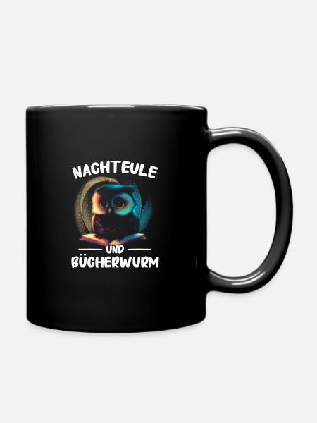 Nachteule Eule Eulen Vogel - Tasse einfarbig - Schwarz