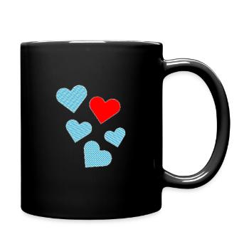 Bayrische Herzen als Patches - Tasse einfarbig - Schwarz - Rechts