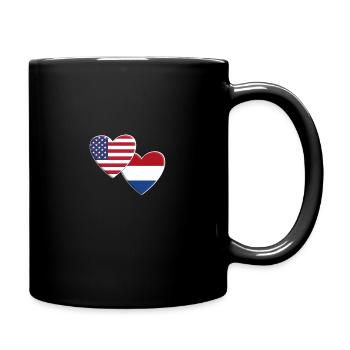 États-Unis Américain Pays-Bas Drapeau néerlandais Patriotique - Mug uni - noir - Droite
