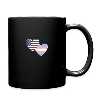 USA American Transgender Flag LGBTQ Pride - Full Colour Mug - black - Right