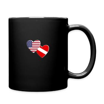 USA American Diver Symbol Flag Down Dive Diving - Mug uni - noir - Droite