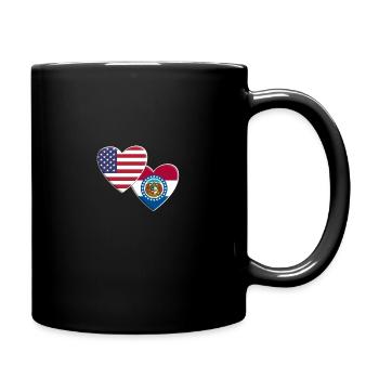 USA American State Of Missouri Flag Patriotic 4th - Full Colour Mug - black - Right