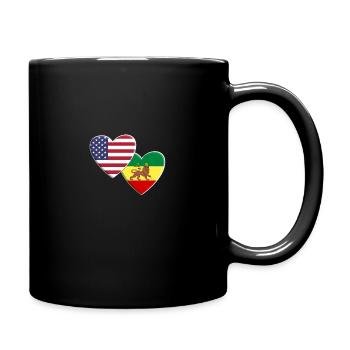 USA Amerikanische Rastafari Rastafari Flagge - Tasse einfarbig - Schwarz - Rechts