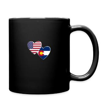 USA American State Of Colorado Flag Patriotic 4th - Full Colour Mug - black - Right