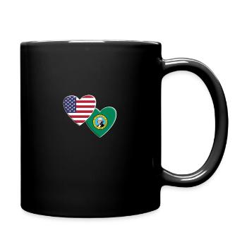 États-Unis État américain de Washington Drapeau patriotique - Mug uni - noir - Droite