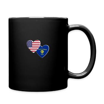 USA American State Of Oregon Flag Patriotic 4th - Full Colour Mug - black - Right