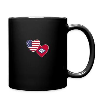 USA Amerikanische Flagge des Bundesstaates Arkansas Patriotisch 4. - Tasse einfarbig - Schwarz - Rechts
