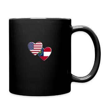 USA American State Of Georgia Flag Patriotic 4th - Full Colour Mug - black - Right