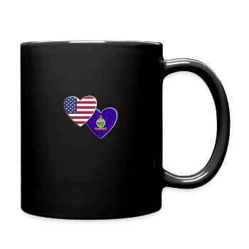 USA American State Of Kansas Flag Patriotic 4th - Full Colour Mug - black - Right