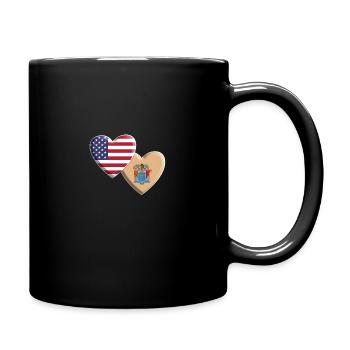 USA American State Of New Jersey Flag Patriotic - Full Colour Mug - black - Right