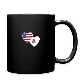 USA American State Of Illinois Flag Patriotic 4th - Full Colour Mug - black - Right