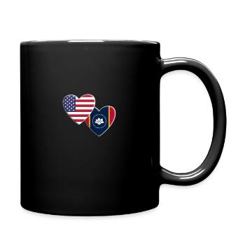 USA American State Of Mississippi Flag Patriotic - Full Colour Mug - black - Right