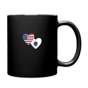 USA American State Of Massachusetts Flag - Full Colour Mug - black - Right