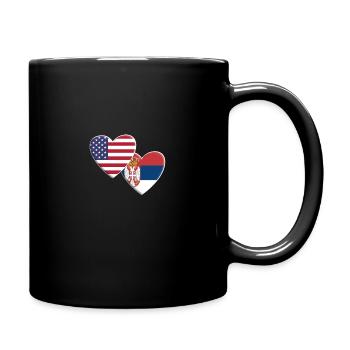 États-Unis Serbie américaine drapeau serbe fierté patriotique - Mug uni - noir - Droite
