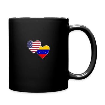 USA American Venezuela Venezuelan Flag Patriotic - Full Colour Mug - black - Right