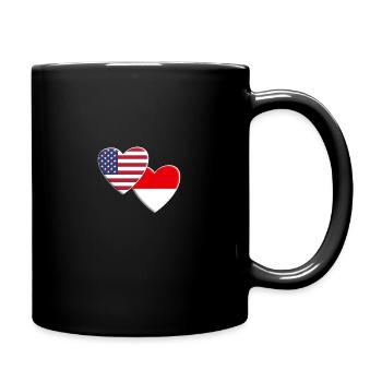 USA Amerikanisch Indonesien Indonesische Flagge Patriotisch - Tasse einfarbig - Schwarz - Rechts