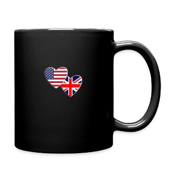 États-Unis Américain Royaume-Uni Grande-Bretagne Drapeau britannique - Mug uni - noir - Droite
