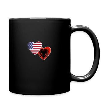 États-Unis Albanie américaine Drapeau Fierté patriotique - Mug uni - noir - Droite