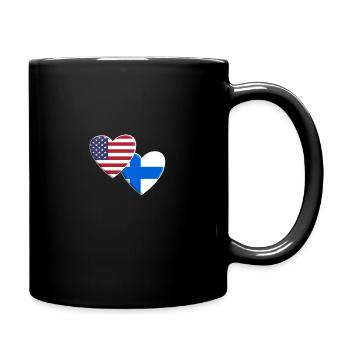 USA American Finland Finnish Flag Patriotic Pride - Full Colour Mug - black - Right