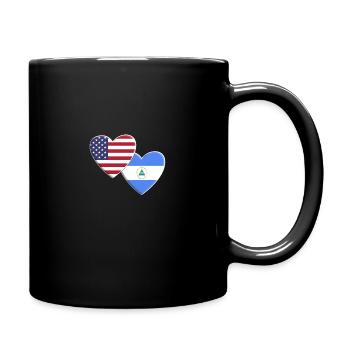USA American Nicaragua Nicaraguan Flag Patriotic - Full Colour Mug - black - Right