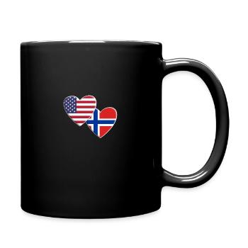 USA American Norway Norwegian Flag Patriotic - Full Colour Mug - black - Right