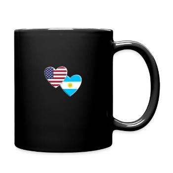 USA American Argentina Argentinian Flag Patriotic - Full Colour Mug - black - Right
