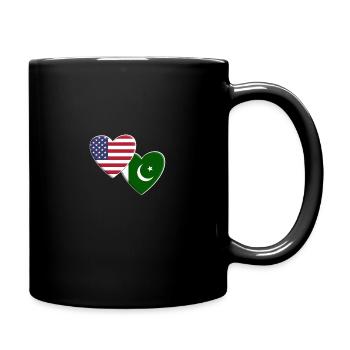 USA American Pakistan Pakistani Flag Patriotic - Full Colour Mug - black - Right