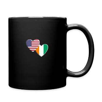 USA Amerikanisch Elfenbeinküste Afrika Flagge Patriotisch - Tasse einfarbig - Schwarz - Rechts