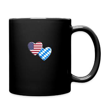 USA Amerikanisch Bayern Bayerische Flagge Patriotisch - Tasse einfarbig - Schwarz - Rechts