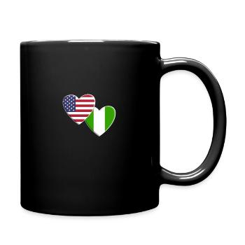USA American Nigeria Nigerian Africa Flag - Full Colour Mug - black - Right
