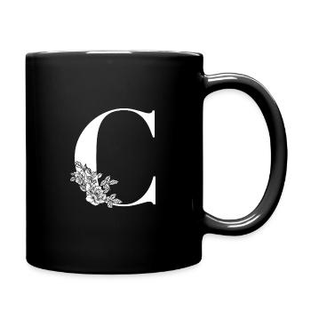 Letter C Flower - Full Colour Mug - black - Right