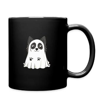 Border Collie Hund Halloween Lustig Geist - Tasse einfarbig - Schwarz - Rechts