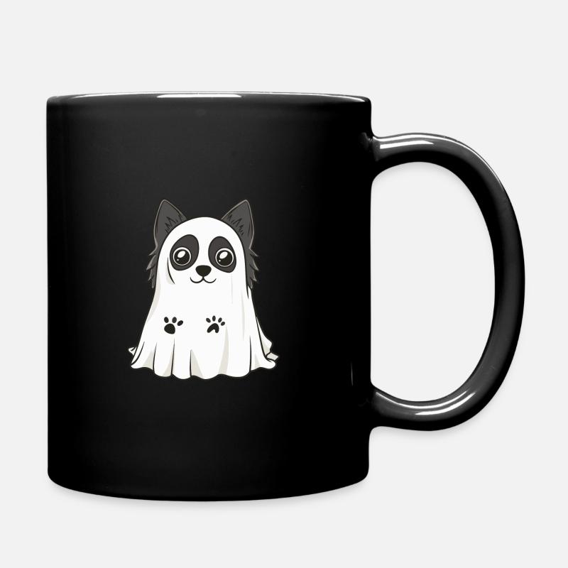Border Collie Hund Halloween Lustig Geist - Tasse einfarbig - Schwarz