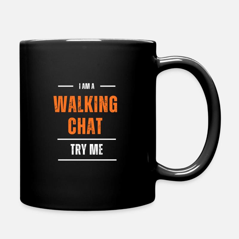 Walking Chat - Tasse einfarbig - Schwarz