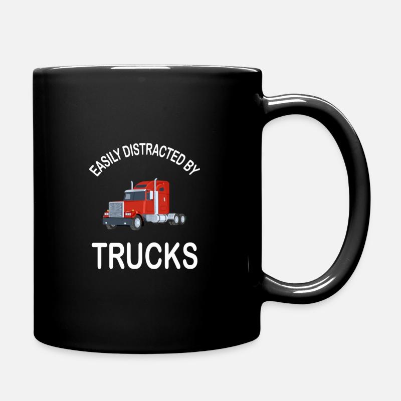 Facilement distrait par les camions - Mug uni - noir