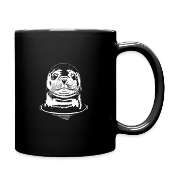 Funny Seal Seal Howler Animals Wilsigns - Full Colour Mug - black - Right