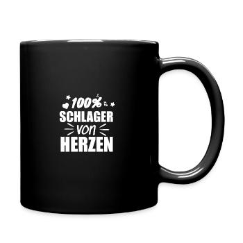 100 Schlager von herzen - Tasse einfarbig - Schwarz - Rechts