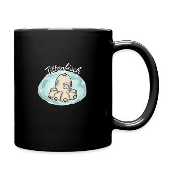 Tittenfisch Geschenk Sex Lustig Brüste Tintenfisch - Tasse einfarbig - Schwarz - Rechts