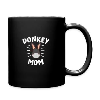 Esel Mama - Tasse einfarbig - Schwarz - Rechts